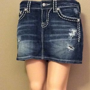 Miss Me JS5014 Distressed Denim Skirt